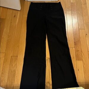 Eclipse button detail black flared dress pants